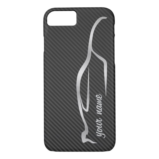 Coques Case-Mate iPhone "ajoutez votre logo argenté de silhouette" (Dos)