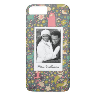 Coque iPhone 7 Plus Ajoutez votre motif mignon d'animaux de forêt de