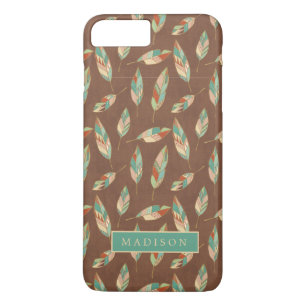 Coque iPhone 7 Plus Ajoutez votre motif nommé de plume de sud-ouest d