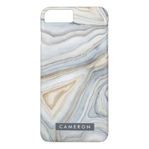 Case-Mate iPhone Case Ajoutez votre nom   Design abstrait en marbre gris