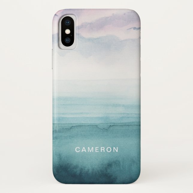 Coques Case-Mate iPhone Ajoutez votre nom | Dusk on the Bay - Aquarelle (Dos)