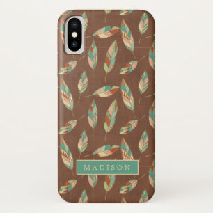 Coques Pour iPhone Ajoutez votre nom   Motif de plumes du sud-ouest