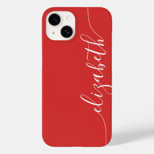 Coque Pour iPhone 14 Ajoutez votre rouge nommé de l'écriture