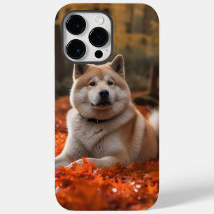 Coque Pour Pour iPhone 14 Pro Max Akita en Feuilles d'Automne Tomber Inspiré