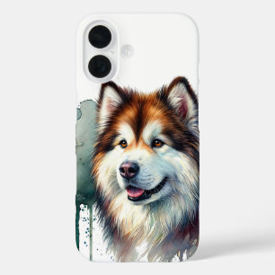 Coques iPhone 16 Alaskan Malamute Aquarelle Art