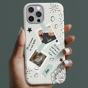 Coque iPhone 15 Pro Album photo personnalisé Sage Two Scrapbook
