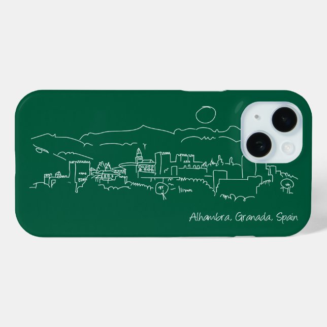 Coques Case-Mate iPhone Alhambra coucher de soleil (Verso (horizontal))