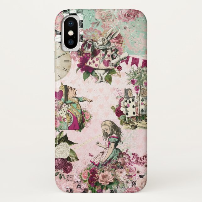 Coques Case-Mate iPhone Alice au pays des merveilles Élégant rose (Dos)