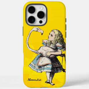 Coques iPhone 16 Pro Max Alice au pays des merveilles et un Flamant rose su
