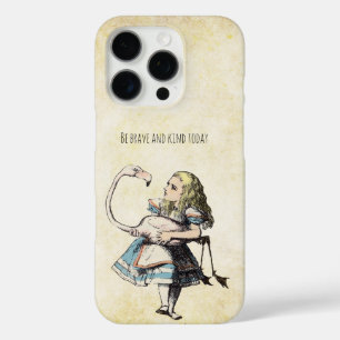 Coques iPhone 16 Pro Alice au pays des merveilles tenir un Flamant rose
