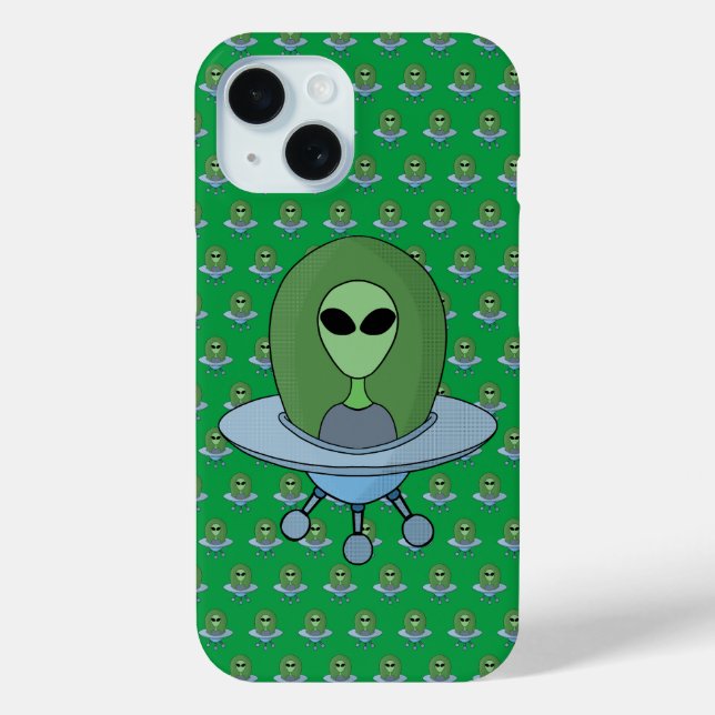 Coques Case-Mate iPhone Alien dans son petit vaisseau spatial (Verso)