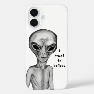 Coques iPhone 16 Alien gris, je veux croire