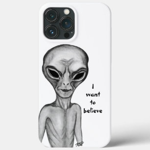 Case-Mate iPhone Case Alien gris, je veux croire