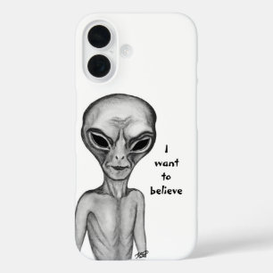 Coques iPhone 16 Alien gris, je veux croire