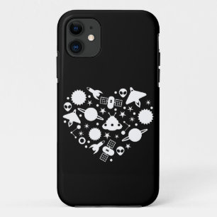 Case-Mate iPhone Case alien heureux valentines jour coeur blanc