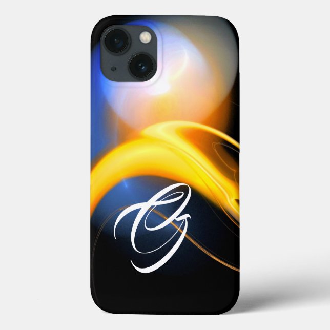 Coques Case-Mate iPhone ALIEN PEARL MONOGRAM Blanc Jaune Fractale (Verso)