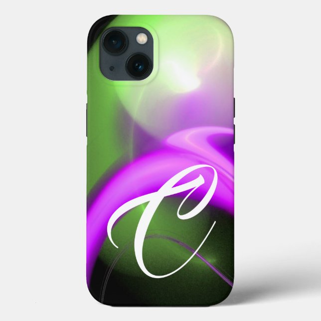 Coques Case-Mate iPhone ALIEN PEARL MONOGRAM Vert Violet Rose Fractées (Verso)