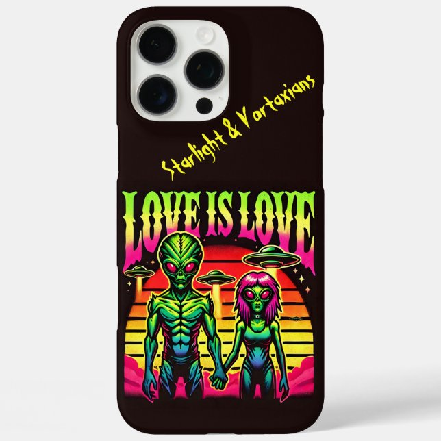 Coques Case-Mate iPhone Aliens brillants en amour sous ciel (Verso)