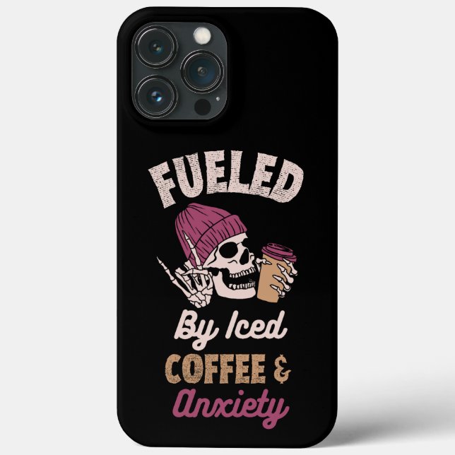 Coques Case-Mate iPhone Alimenté Par Café Glacé Et Téléphone Anxiété (Verso)