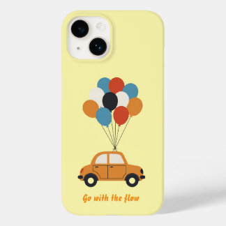 Coque Pour iPhone 14 Aller avec le flux - Voiture avec ballons jaune co