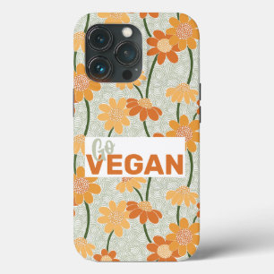 Case-Mate iPhone Case Allez, vegan ! Joli rétro muté fleurs des années 1
