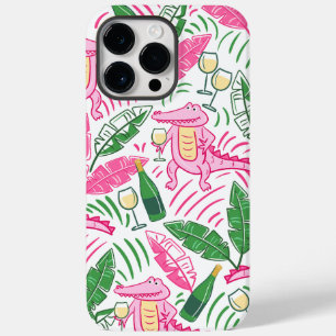 Coque Pour Pour iPhone 14 Pro Max Alligator Vin rose vert Preppy
