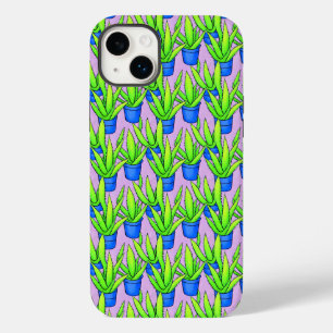 Coque Pour iPhone 14 Plus Aloe Vera Motif Plante Textile
