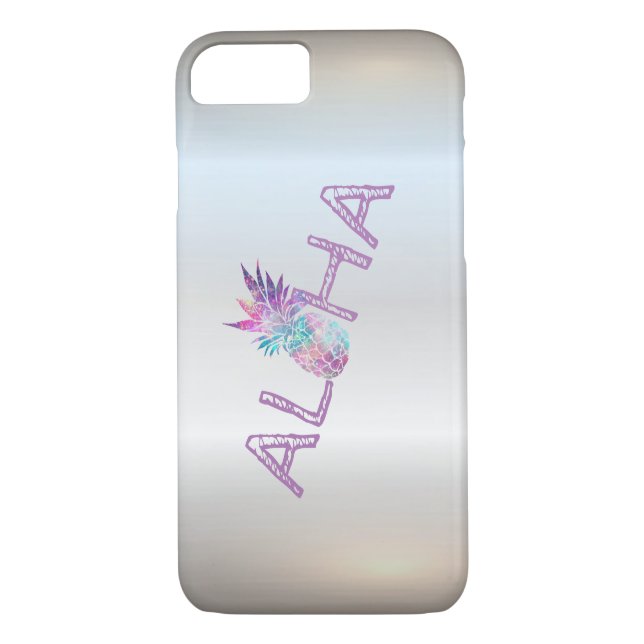 Coques Case-Mate iPhone Aloha Hawaiian Ananas, Argent (Dos)