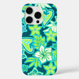 Coques iPhone 16 Pro Aloha Heart Hawaiian Hibiscus Tropical Turquoise