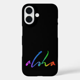 Coques iPhone 16 Aloha - Lettres à main tropicales - Hawaii Hawai'i