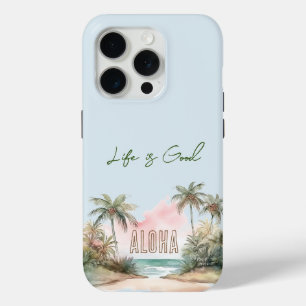 Coque iPhone 15 Pro Aloha Plage tropicale Palmiers