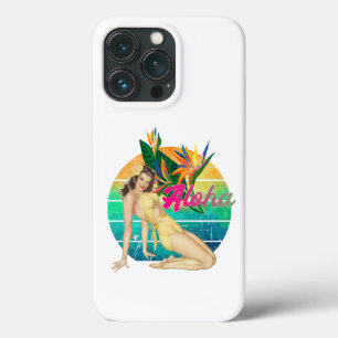 Case-Mate iPhone Case Aloha Tropical Pin-up fille retro coucher de solei