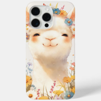 Coque iPhone 15 Pro Max Alpaca Une prairie de joie