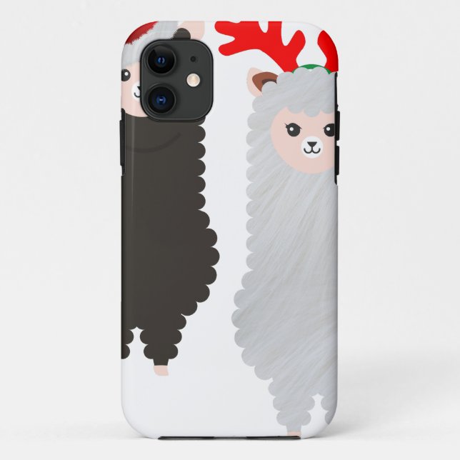 Coques Case-Mate iPhone alpacas de rennes de noël (Dos)