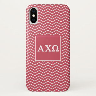 Coque iPhone X Alpha Chi Omega Motif Chevron