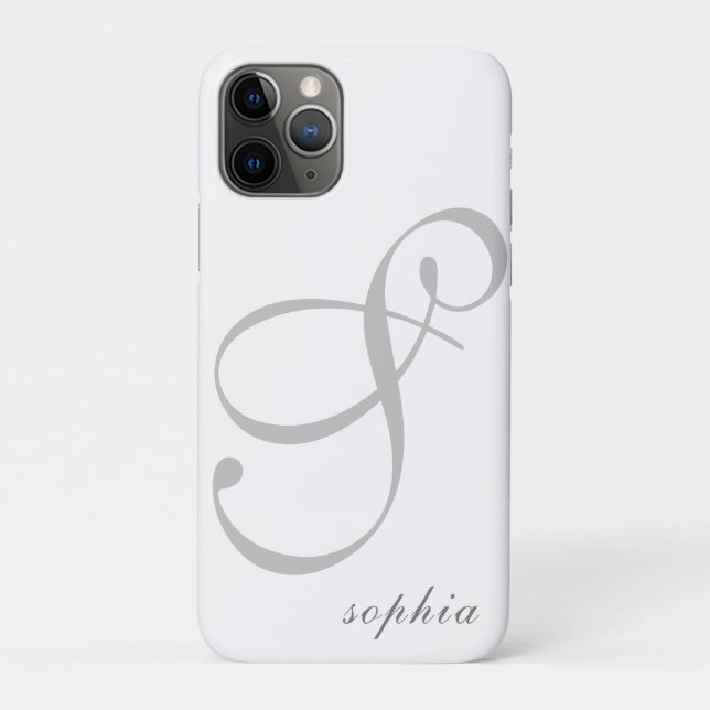 Coques Case-Mate iPhone Alphabet de nom élégant personnalisé moderne (Dos)