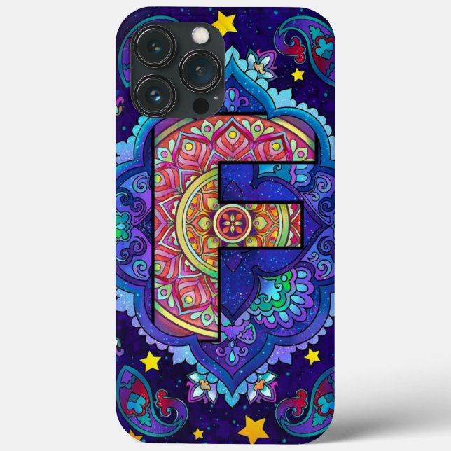 Coques Case-Mate iPhone Alphabet F mandala (Verso)