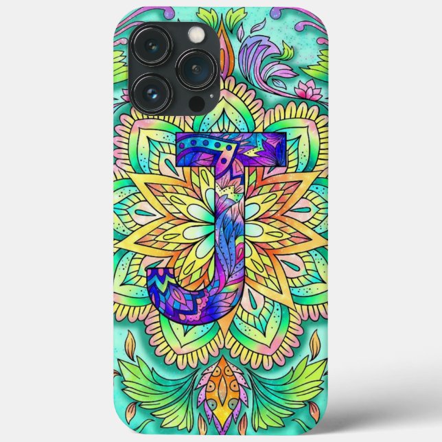 Coques Case-Mate iPhone Alphabet J mandala (Verso)