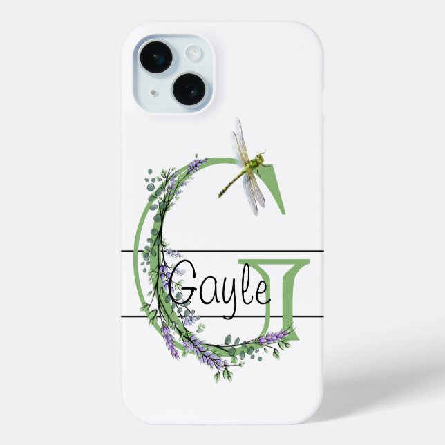 Coques Case-Mate iPhone Alphabet lettre G, aquarelle LavenderDragonfly (Verso)