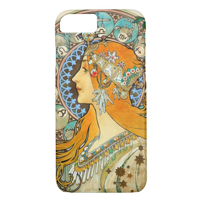 Coques Case-Mate iPhone Alphonse Mucha Art Nouveau Zodiac (Dos)