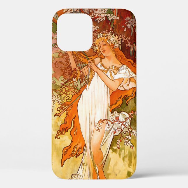Coques Case-Mate iPhone Alphonse Mucha Printemps Art Nouveau (Verso)