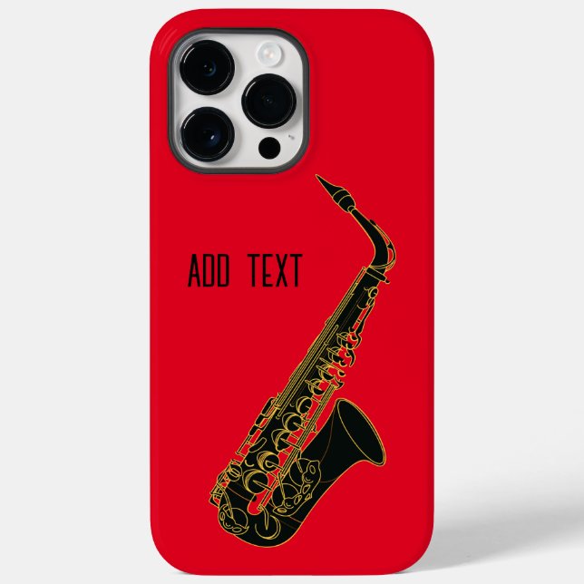 Coques Case-Mate iPhone Alto Saxophone sur Rouge Personnalisable (Verso)