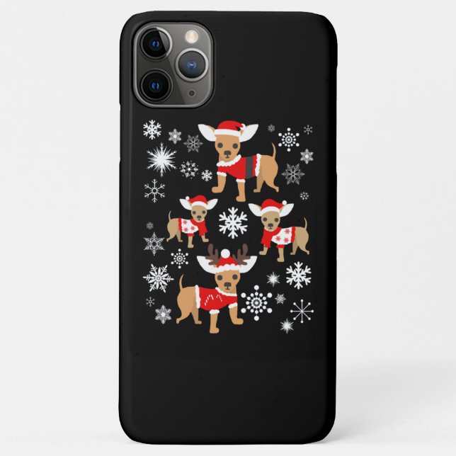 Coques Case-Mate iPhone Amant de Noël du Chihuahua (Dos)