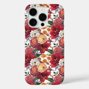 Coques iPhone 16 Pro Amaryllis et Chrysanthèmes Motif floral