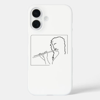 Coques iPhone 16 Amateur de musique, Joueur de flûte, 