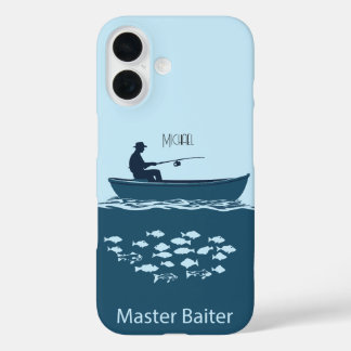 Coques iPhone 16 Amateur de pêche, bleu