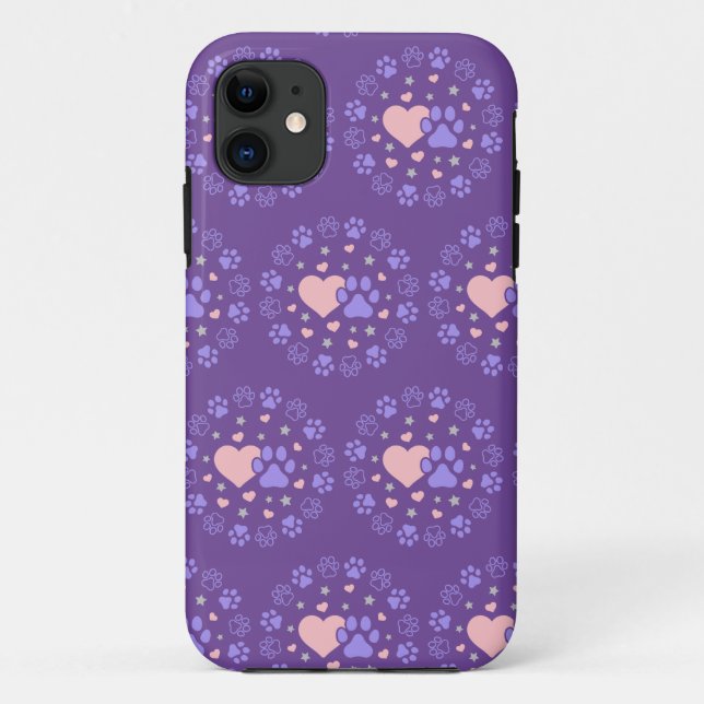 Coques Case-Mate iPhone Amateurs d'animaux de compagnie rose et violet Coe (Dos)
