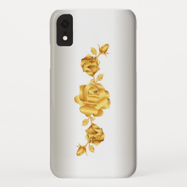 Coques Case-Mate iPhone Amateurs roses Design Gold sur Argent (Dos)