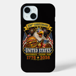 Coque Pour iPhone 15 Américain 1776 2026 250e 4 juillet Fête de l'Indép