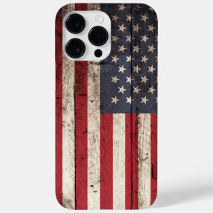 Coque Pour Pour iPhone 14 Pro Max American Flag on old Wood Grain